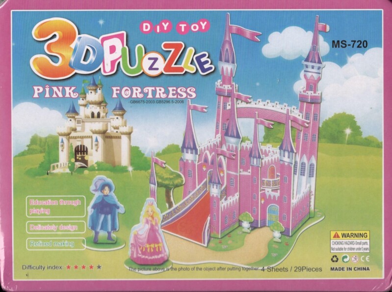 48100-20 3D puzzle BIG-RŮŽOVÝ ZÁMEK